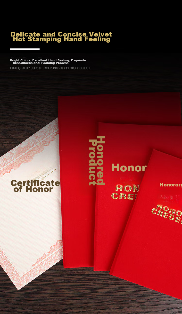 TANGO Office (TANGO) Single 8K Velvet Honor Certificate, Award Certificate Cover Customizable, Company Employee Recognition Award Certificate with 1 Inner Sheet Included 1