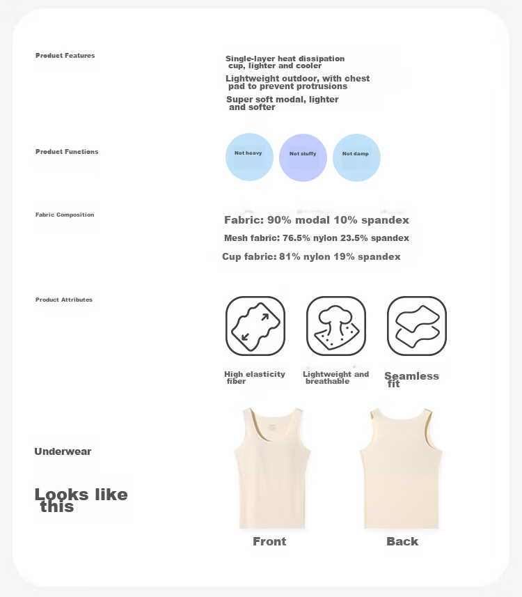 Jiusuiban Girls' Training Bra for Ages 12-15 with Built-In Pads, Anti-Nipple Show Bra for Middle School Students, Cotton Underwear 3
