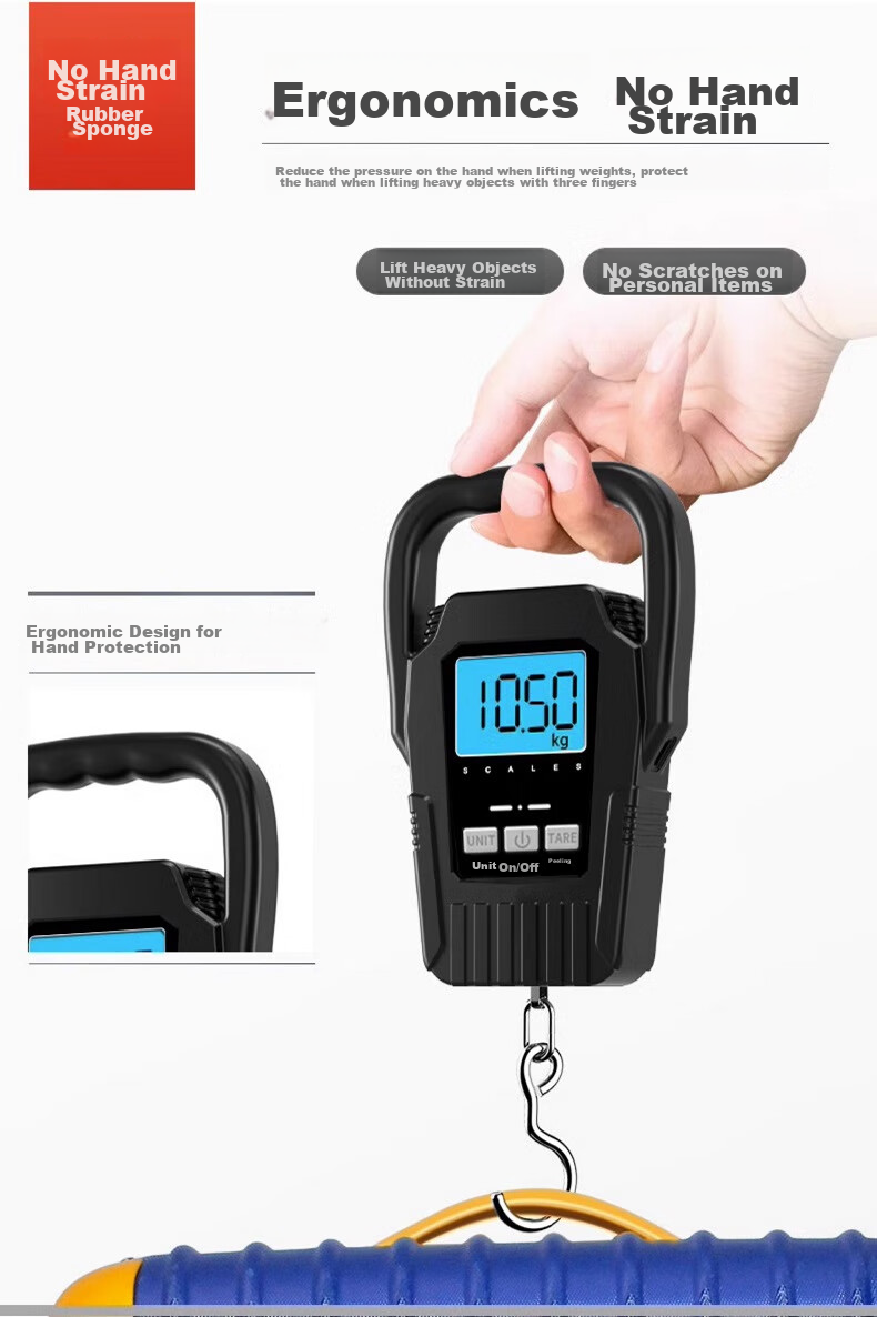 Kaifeng Handheld Scale, Electronic Scale, Portable Scale, Gram Scale, Vegetable Scale, Express Delivery Hanging Scale, High-Precision Luggage Scale, 50kg Capacity 7
