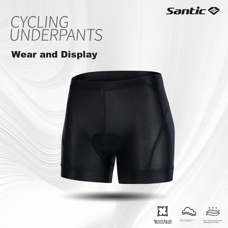 Sendike Cycling Underwear, Bicycle Foam Seat Cushion, Mountain Bike Road Bike Underwear for Men, Dena, Black, 4XL