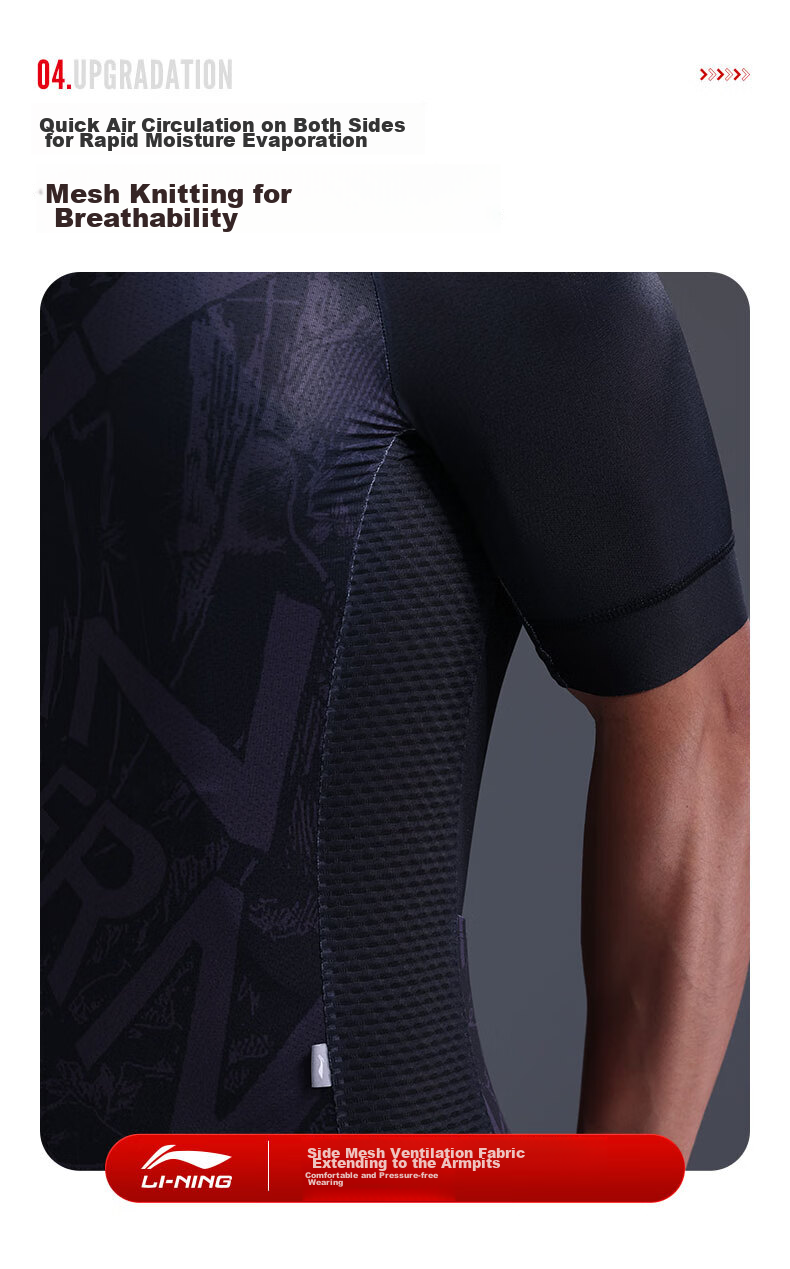 Li-Ning Cycling Jersey for Men And Women, Summer Short-Sleeve Mountain And Road Bike, Sweat-Wicking, Breathable, Quick-Drying Cycling Top Equipment 9