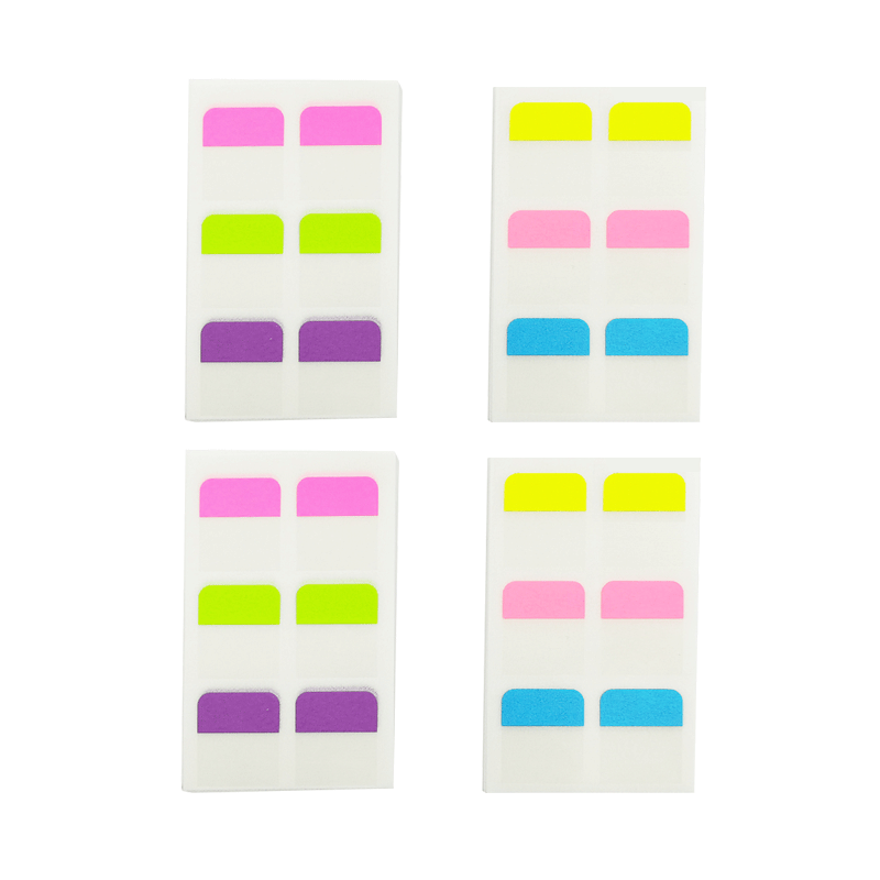 STICKN Fluorescent Index Labels Sticky Notes Classification Paper Organizer 28*25mm, Easy-To Paper Tags, 192 Pieces, 6 Colors, 38008JD