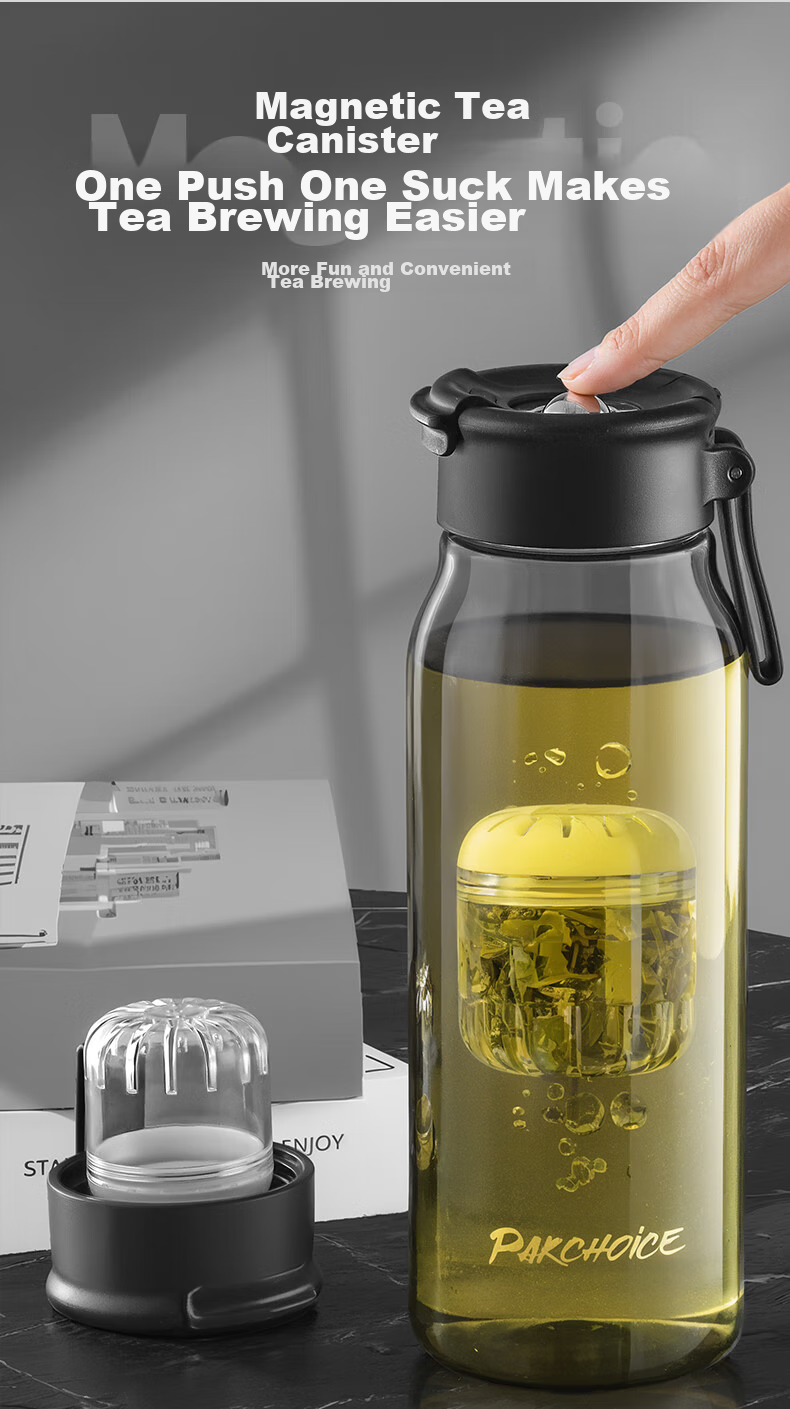 PAKCHOICE Magnetic Tea Infuser Cup, Tea-Water Separation Magnetic Cup, Tritan Large Capacity Tea Infuser Cup, Portable Car Water Bottle 4