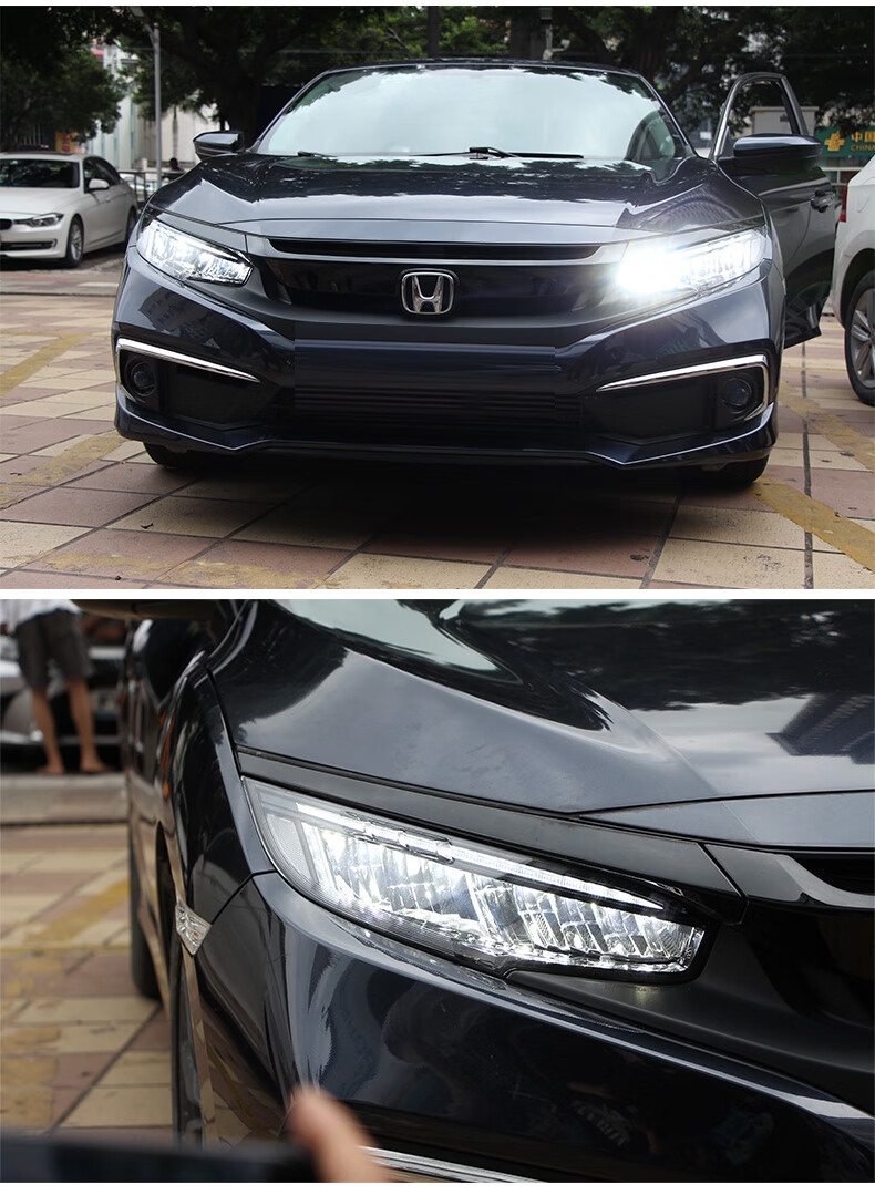 适用于本田1621款十代思域大灯总成改装led跑马日行灯流水转向灯预约