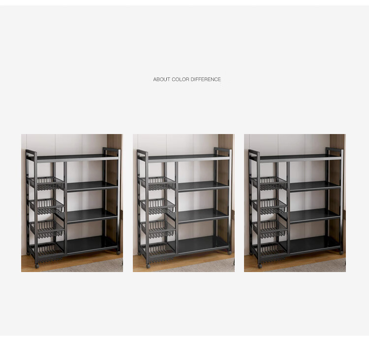 Yupin Floor Storage Rack, Multi-Layer Kitchen Organizer for Oven, Cookware And Vegetable Storage Shelf, ZW170 Four-Tier 120 16