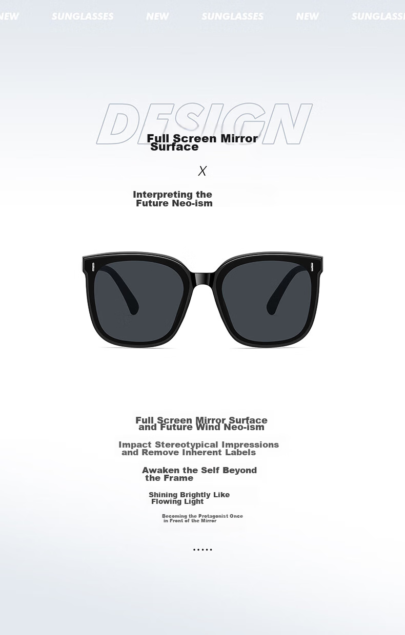 HLA Polarized Sunglasses Black Oversized Frame UV Protection Driving Glasses for Men and Women 3