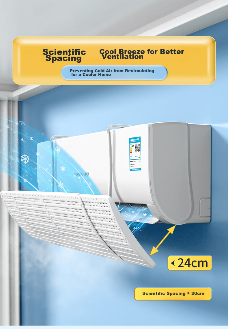 XIAOHUANGHOU No-Drill Air Conditioner Wind Deflector, Anti-Direct Blowing, Baby Postpartum Use, No Installation Required, Extendable 7