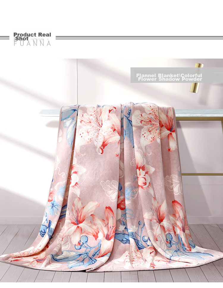 FUANNA Soft Flannel Blanket Warm Plush Nap Throw Travel Blanket Double Size 180*200cm 1