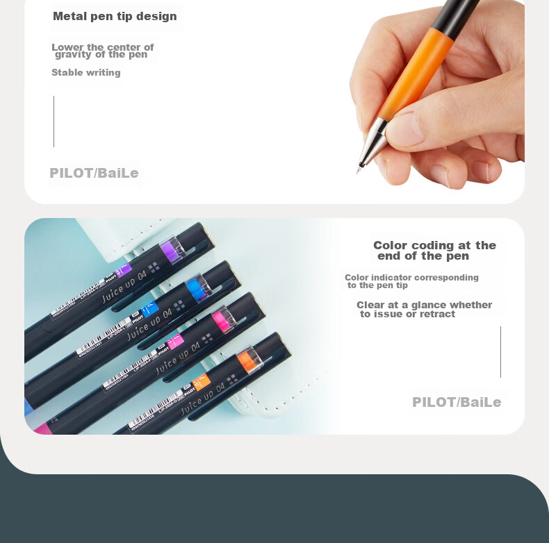 PILOT Juice Up Colorful Retractable Gel Pen, Signature Pen, Water-Based Pen, Student Planner Pen, Stationery Set LJP200S410C 0.4mm 10-Color Set 5