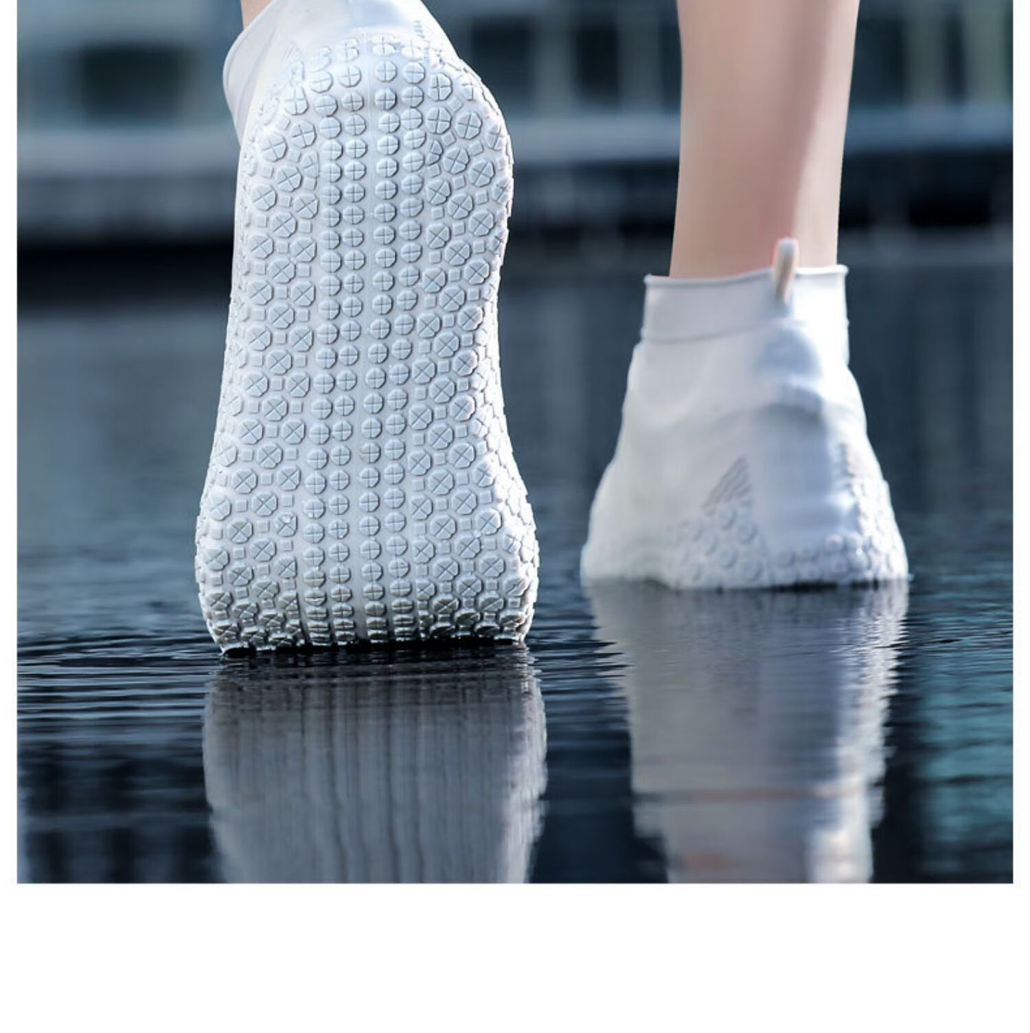 BWNK Disposable Rain Shoe Covers for Men, Women And Children, Non-Slip Thick High-Top Plastic Overshoes, 30-Pack 13