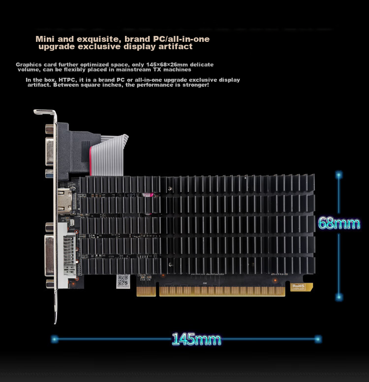 ONDA GT710 Classic 2GD3 V5, 945/1000MHz, 2G DDR3, Office And Entertainment Dedicated Graphics Card 3