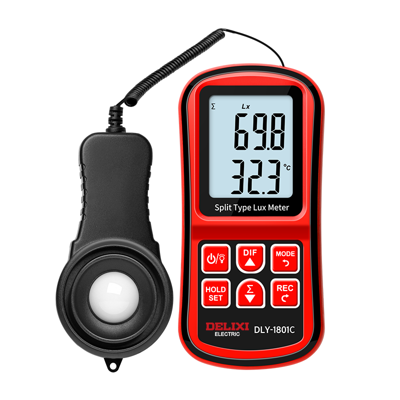 DELIXI ELECTRIC Illuminance Meter, Light Measurement Instrument, High-Precision Luminous Flux Tester, Brightness Meter, Light Meter, Measuring Instrument, Separate Type