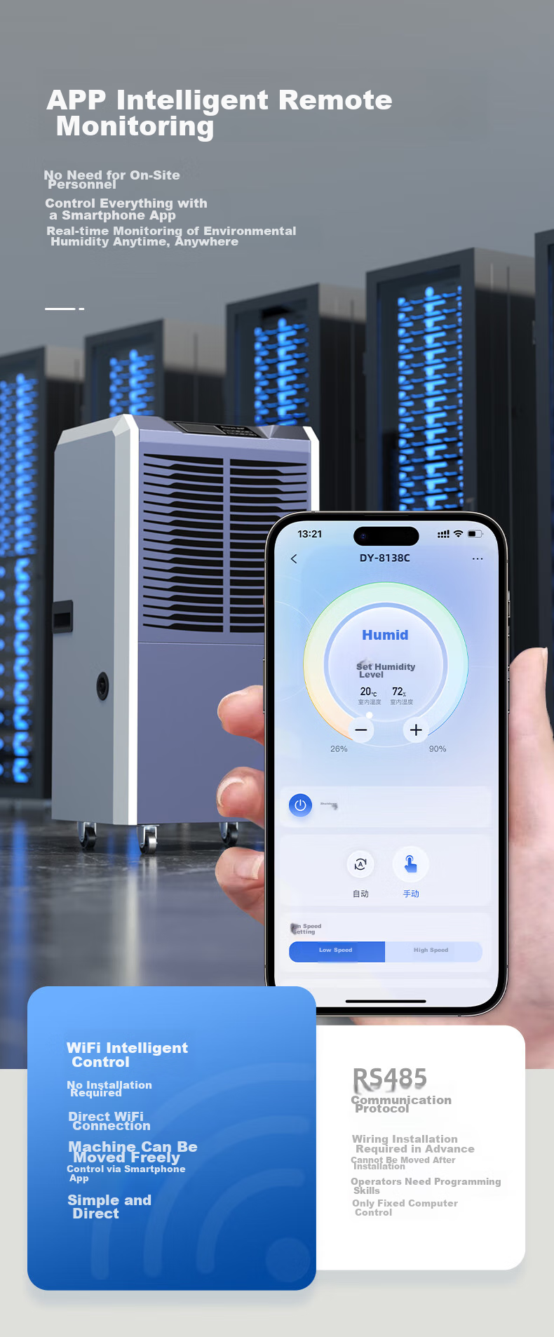 Deye Dehumidifier, Dehumidification Capacity 70 Liters/day Suitable for 200 Square Meters, High-Power Dehumidifier for Villas, Basements, Warehouses, Workshops DY-890C 11