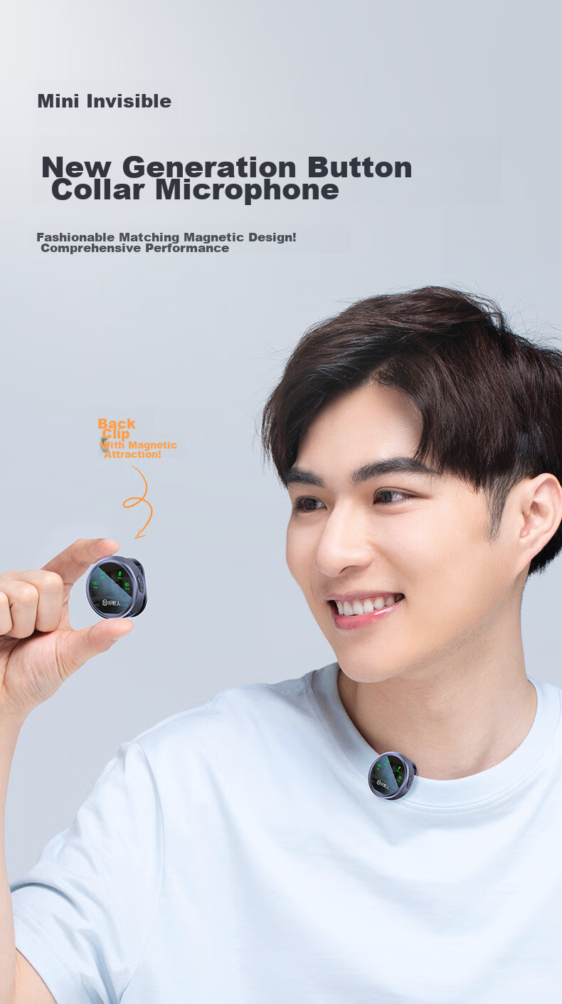 Haomuren Wireless Lavalier Microphone Live Streaming Audio Equipment Sound Pickup Device for Streamers Recording Video Outdoor Noise Reduction Professional Button Earphone Karaoke Microphone Computer And Mobile Phone Dedicated One-To 7