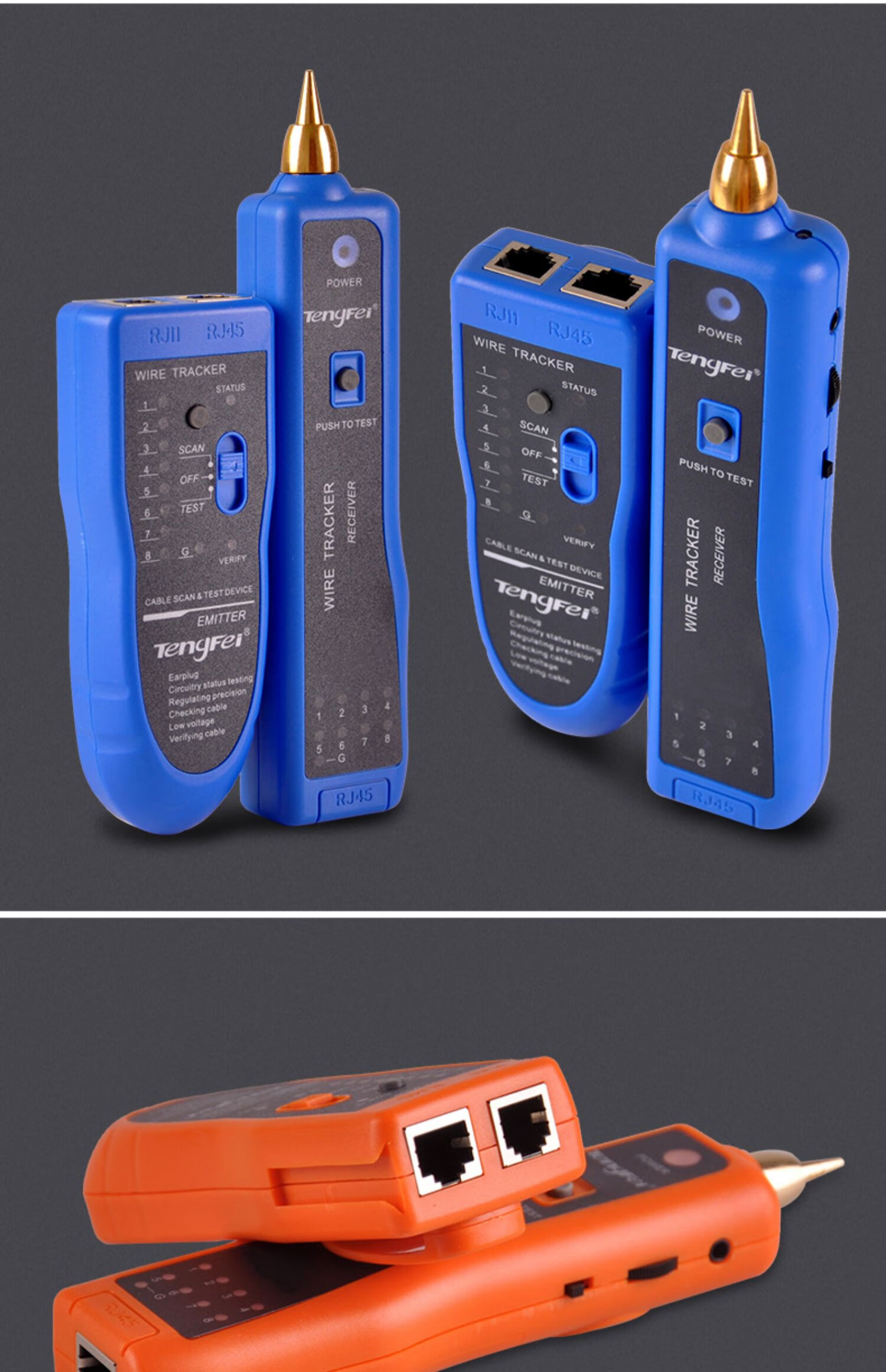 Tengfei Network Cable Tester with Bag Multifunctional Telephone Network Line Tracker Switch Line Finder Anti-Interference 60V Voltage Resistant Cable Tracer Detector 19