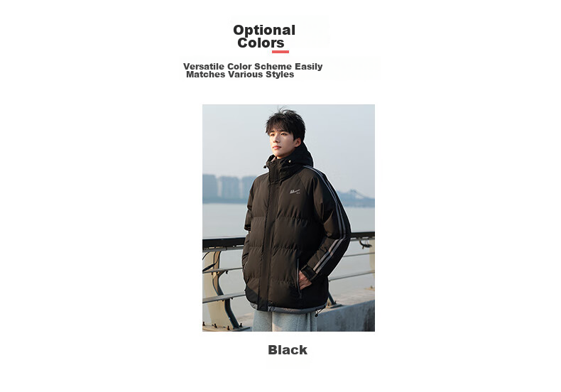 Warrior Cotton Jacket for Men, Winter Hooded Thick Warm Coat, Cold-Proof Outerwear, New Year Battle Robe, Versatile Puffer Jacket for Me 11