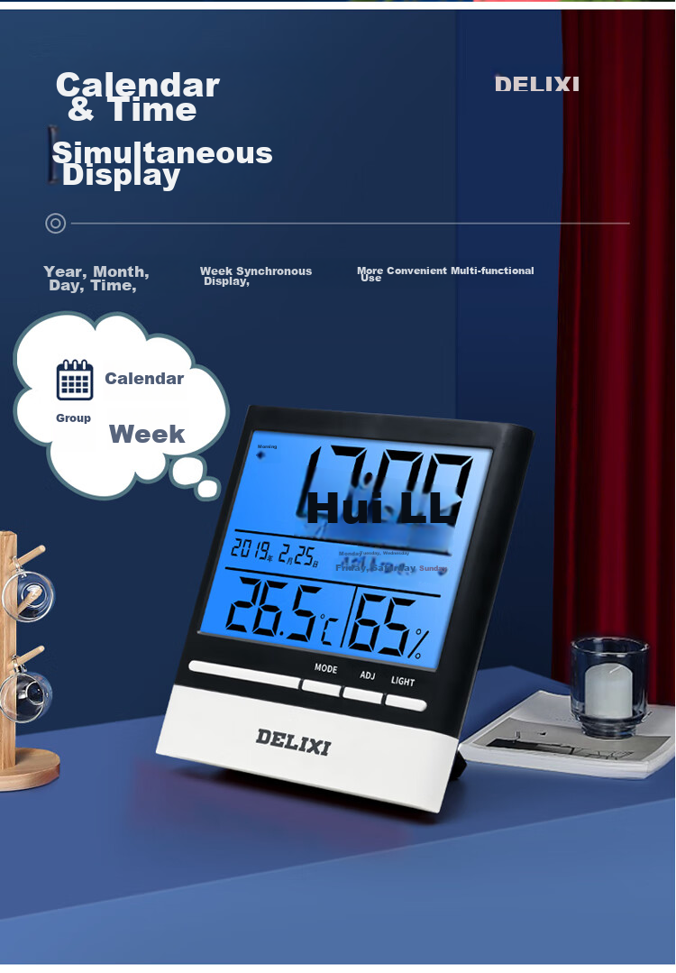 DELIXI ELECTRIC Thermometer, Indoor Home Use, High Precision, Backlit Electronic Digital Display, Temperature And Humidity Dual-Use, for Baby Room And Office 9