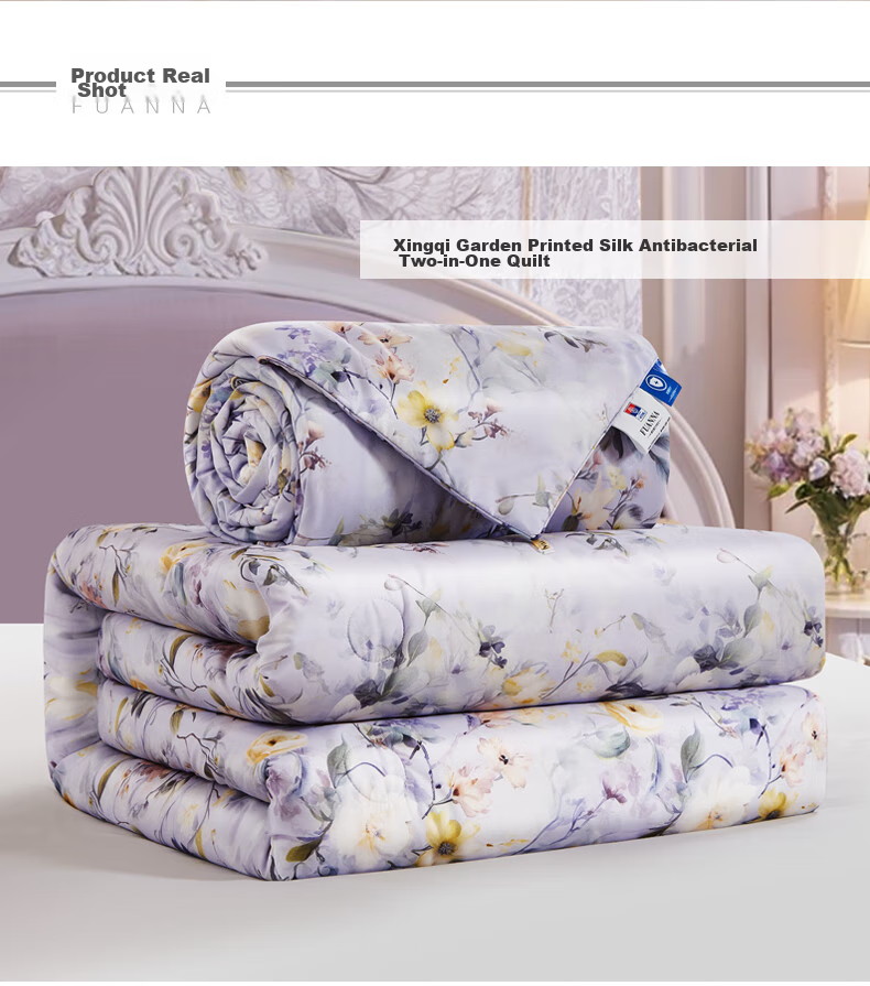 FUANNA 100% Silk Comforter, Single Student Dormitory All-Season Duvet Two-In Mother-Child Quilt, 5.6 Jin (2.8 Kg), 152*210cm 10