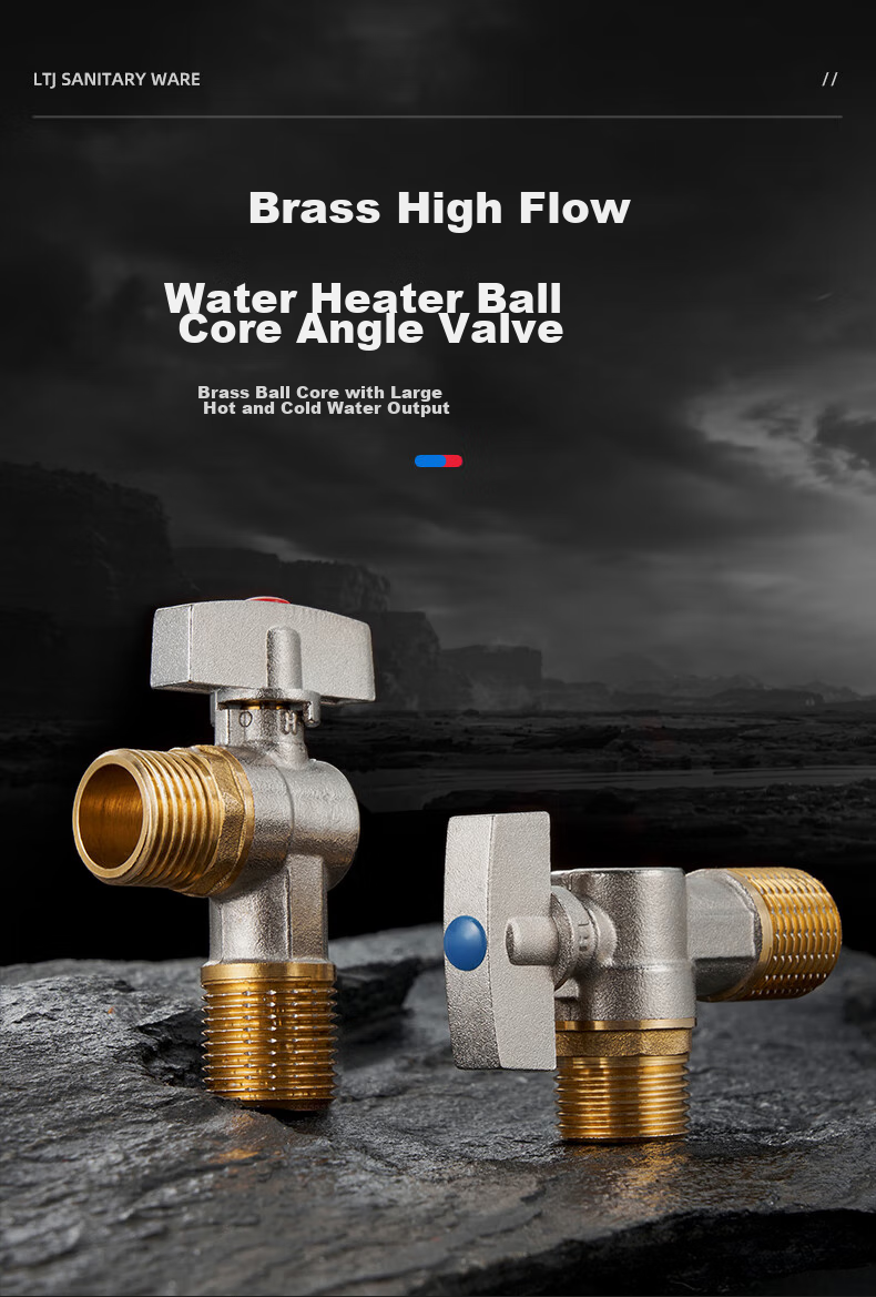 LTJ Brass Angle Valve, High Flow Rate, 1/2 Inch U8E 2