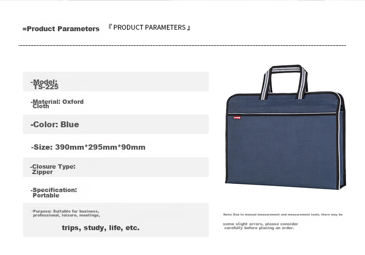 TIANSE Handheld Zipper Document Bag Briefcase for Men And Women, Simple 3D Business Office Meeting File Bag, Promotional Training Portable Large Capacity, Customizable TS-225 3
