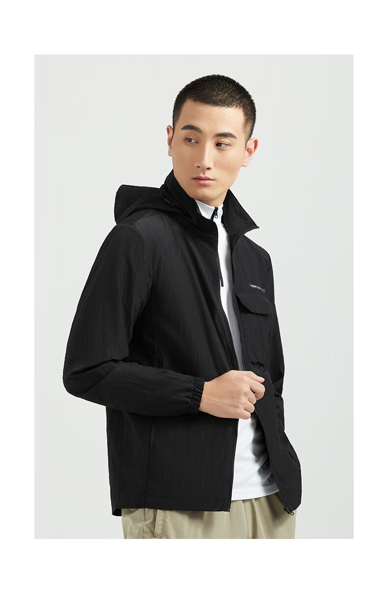 TECTOP Sun Protection Jacket, Men's Lightweight Breathable Hooded Skin Coat, Black M 12