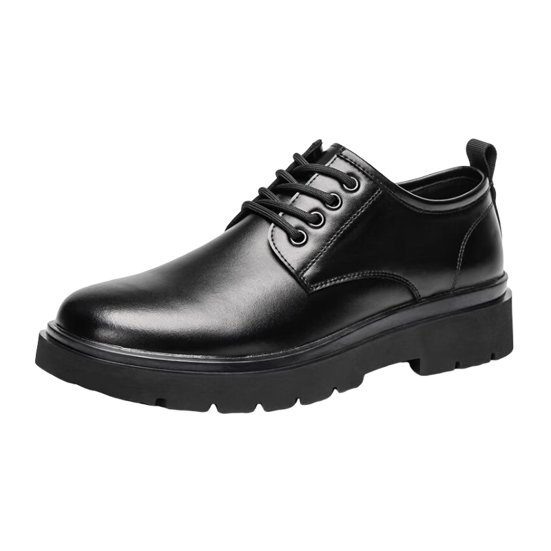 Huili Leather Shoes for Men, Business British Style Derby Shoes, Formal Black Casual Shoes, Lace-Up Soft-Soled Groom Versatile Men's Shoes