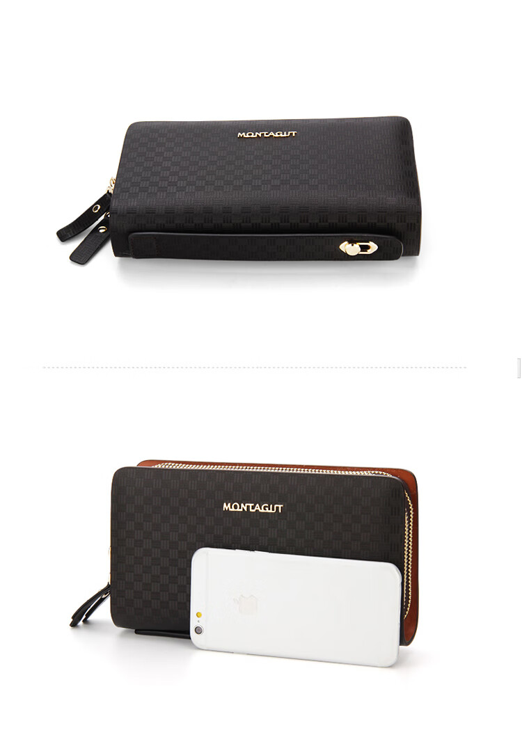 梦特娇(montagut)男士手包时尚大容量手拿包男大容量多卡位手夹包时尚