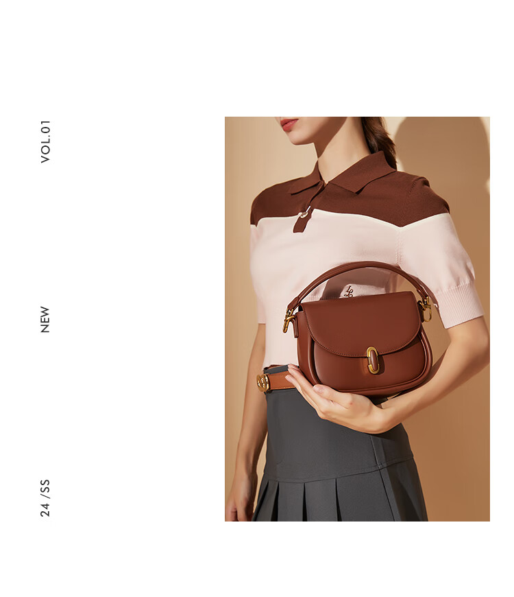 HONGU Leather Handbag Shoulder Crossbody Bag Vintage Saddle Bag Casual Tote Small Purse Women's Bag, Birthday Gift for Girlfriend 3