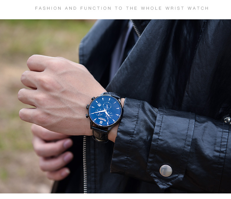Bestdon Men's Fully Automatic Mechanical Watch, Water-Resistant, Trendy Wristwatch Gift Box for Me 17