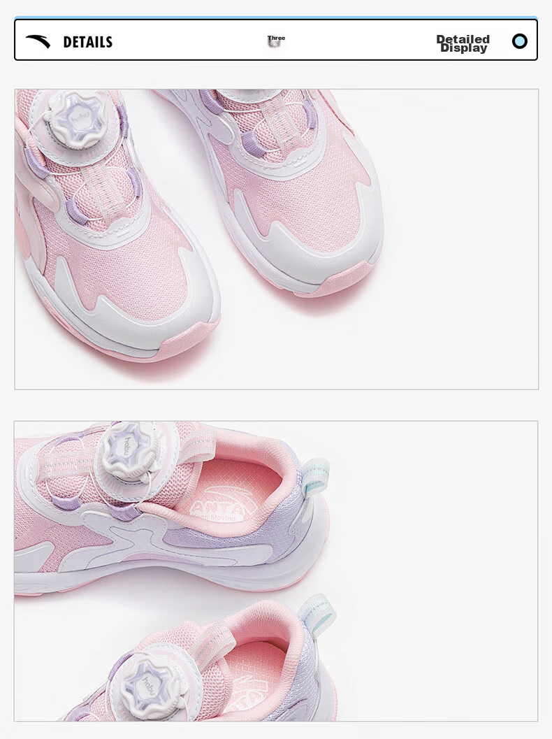 Anta Kids Sports Shoes Girls Toddler 2026 Summer Mesh Breathable Butterfly Wing Casual Shoes 322629922 27