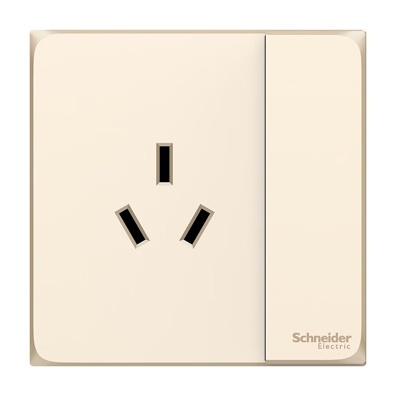 Schneider 16A Three-Hole Air Conditioner Socket with Switch Panel, Haocheng Series, Pearl Gold Color
