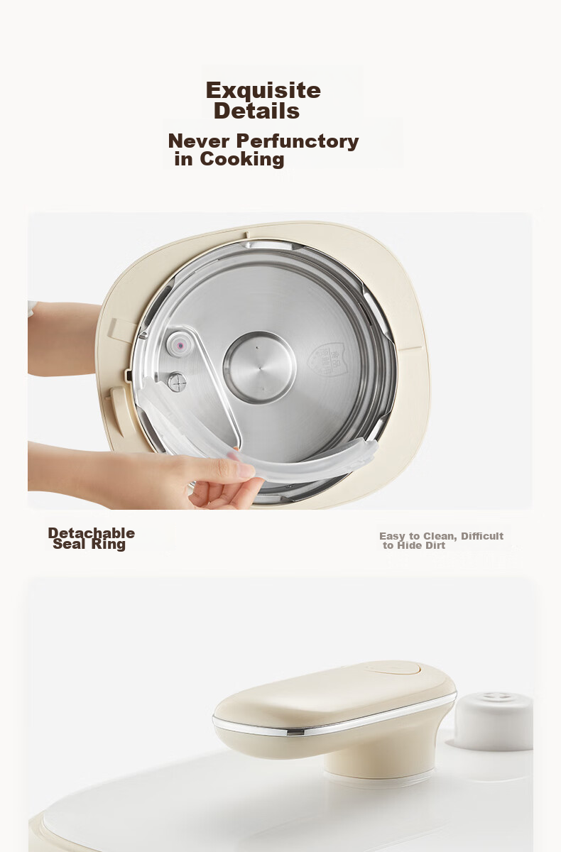 Joyoung Electric Pressure Cooker, 3L Compact Capacity, One-Touch Release Valve, Multifunctional Menu, Crystal Non-Stick Coating, 30NPS1 17