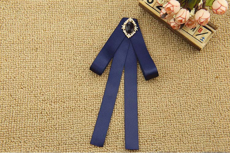 homeglen 手工空姐职业领结飘带蝴蝶结商务女士正装领花英伦领带 蓝色