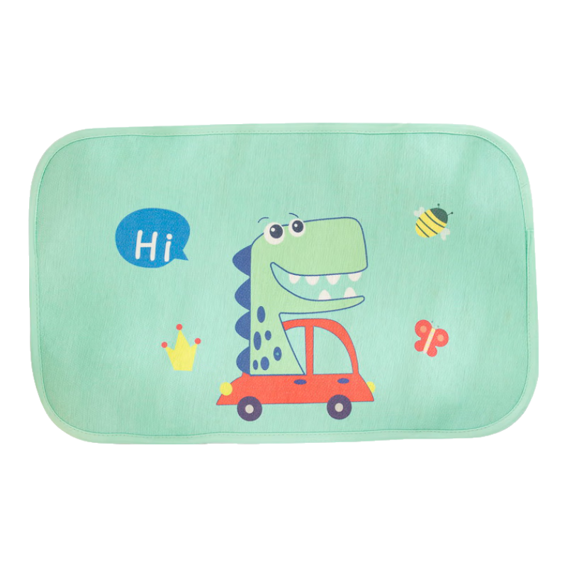 9I9 Baby Pillowcase, Summer Ice Silk Pillow Mat, Cooling Mat for Pillow, Infant Nap Mat, A121 Dinosaur Design, 50*30 Cm