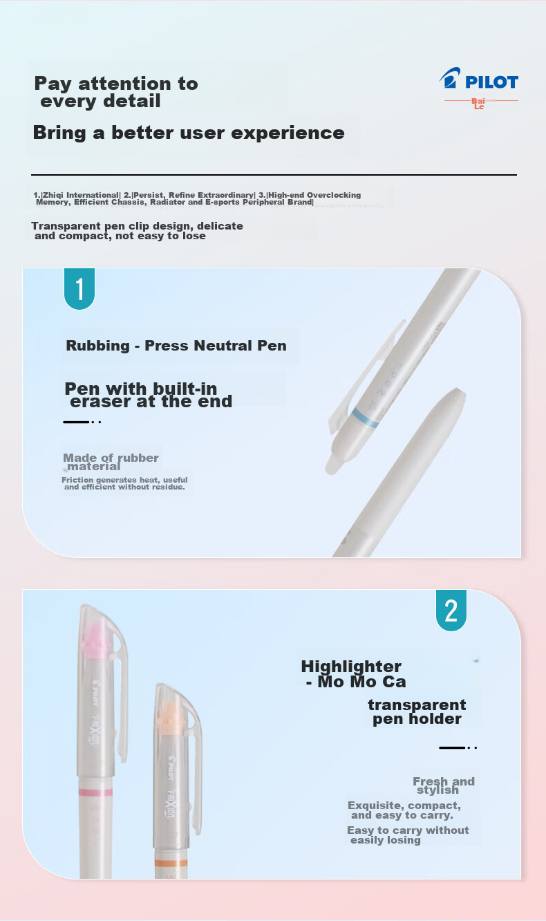 PILOT Waai Series Highlighter, Non-Bleeding Marker Pen, Fluorescent Pen for Students, Stationery SFL-SLFW Natural Color Red 8