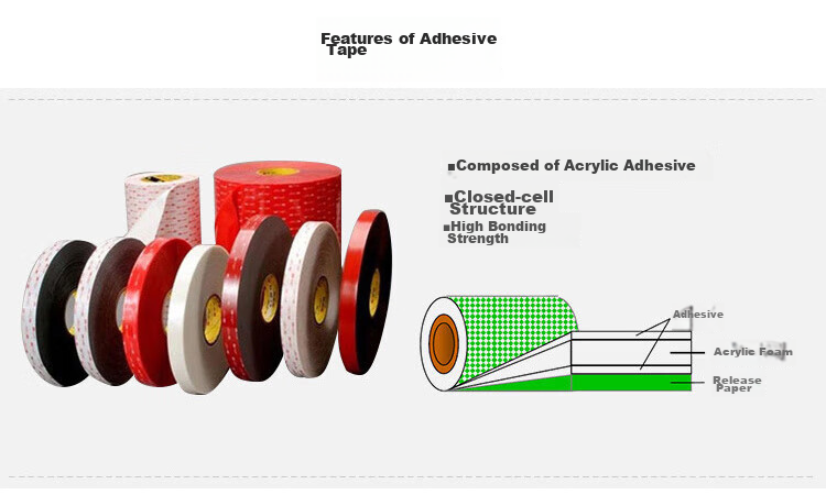 3M Double-Sided Tape, Strong ETC Double-Sided Adhesive for Car And Home Use, Heat Resistant, 10MM Wide, 3M Long 0.8MM Thick, 5608 Single Roll 7
