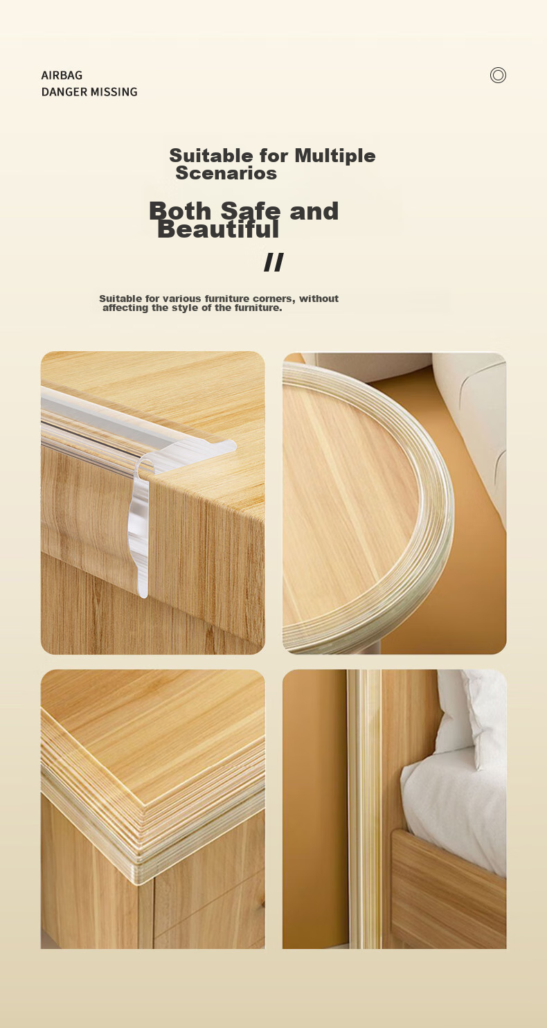 BEIDELI Transparent Anti-Collision Strip, Invisible Table Corner Bumper for Infants And Toddlers, Anti-Bump Edgeless Protector, 2 Meters 7
