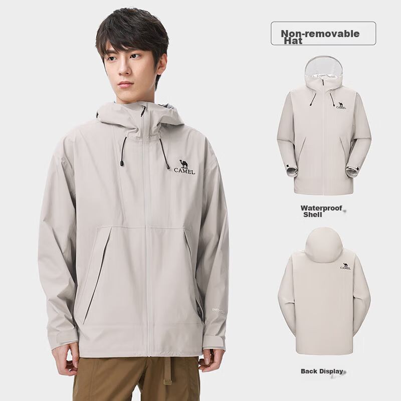 CAMEL [3L Lightweight Hard Shell] Windproof Waterproof Breathable Jacket for Men And Women, Hiking And Mountaineering Outfit