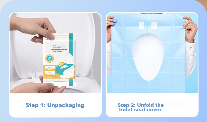 NOLANSEND Disposable Extended Toilet Seat Covers, Travel Hotel Sterilized Grade Hygiene Padded Paper, Postpartum Large Size, 30 Pieces Individually Wrapped 12