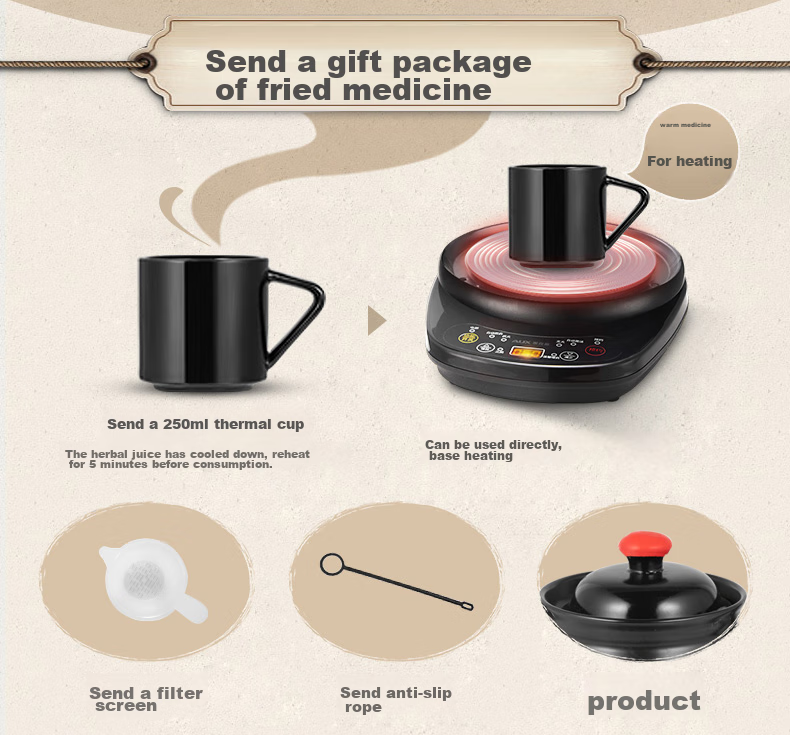 AUX Chinese Herbal Medicine Pot, Automatic Dual Decoction Function Electric Sand Pot, 3L Home Use Detachable Ceramic Chinese Herbal Medicine Pot, Hands-Free Decoction Health Pot HX-YS0301 2
