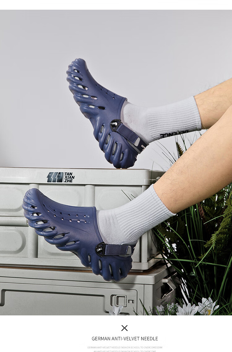 G.N.Shi Jia Perforated Shoes, Comfortable Thick-Soled Summer Sandals, Outdoor Dual-Wear Closed-Toe Beach Shoes for Me 4