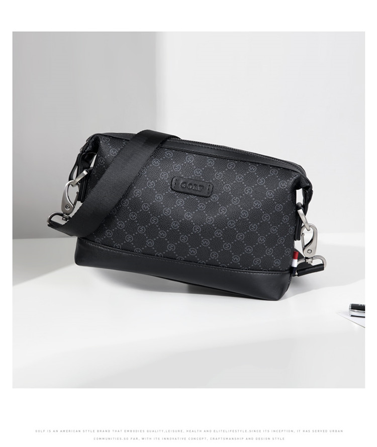 GOLF Shoulder Bag for Men, Printed Water-Resistant Large Capacity Trendy Crossbody Bag, Multifunctional Hand-Held Bag, Casual Fashion Waist Pack 5I597258J Black 21