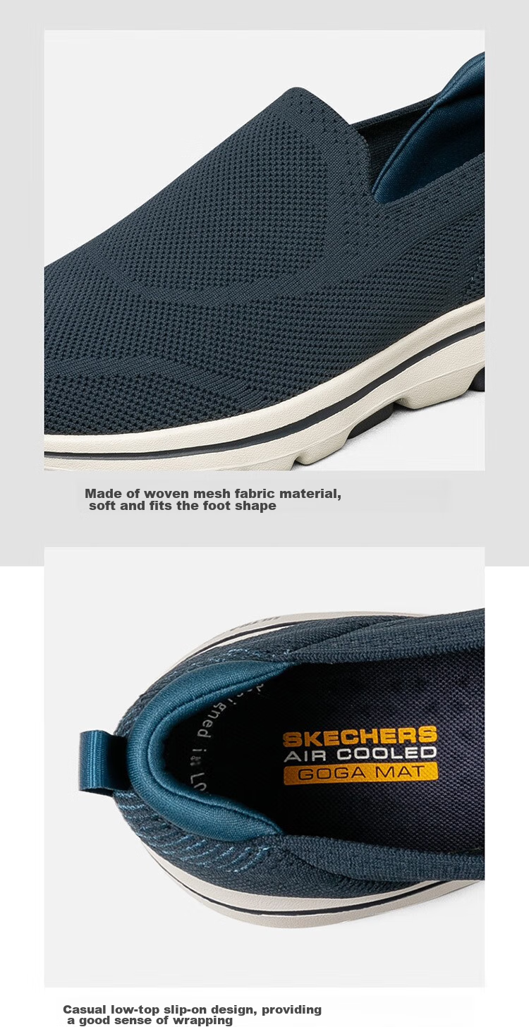 Skechers Slip-On Men's Shoes, Lightweight Breathable Mesh Walking Shoes, New Spring/autumn 2025 Collection, Comfortable Shock-Absorbing Soft-Soled Casual Shoes 4