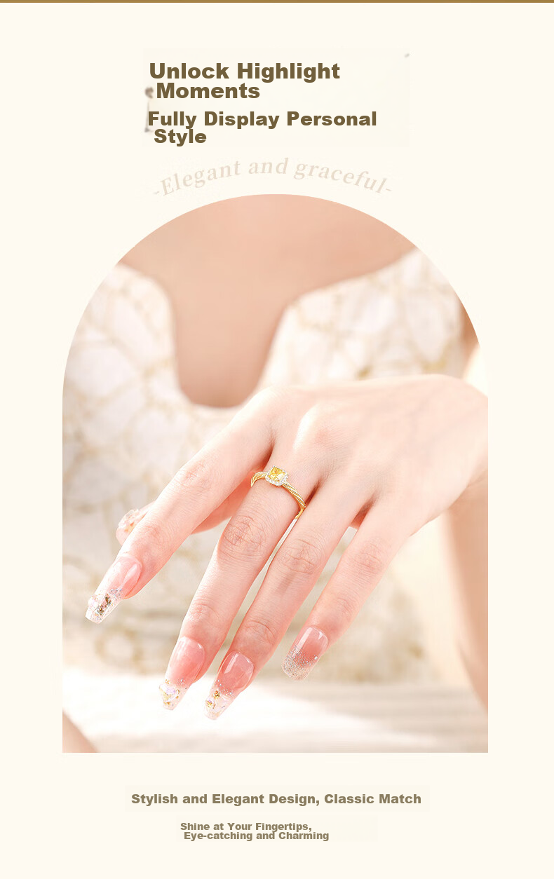 MOLADY Small Sugar Cube Silver Ring for Women, Gold Color Single Ring, Confession Proposal Birthday Gift for Girlfriend Or Wife on Valentine's Day, May 20th, Or Any Special Occasio 3