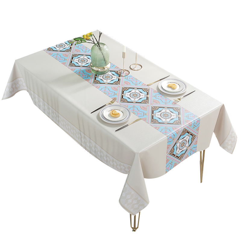 JANMEIJIA Tablecloth, Dining Table Mat, Waterproof, Oil-Proof, Washable, Heat-Resistant, Luxurious High-End PVC Table Mat, Coffee Table Cover, Rectangular Shape