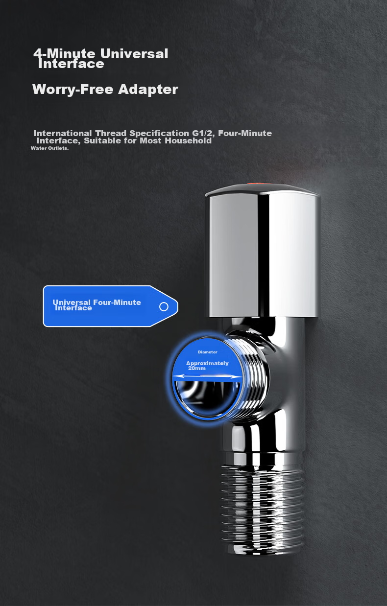 JOMOO Kitchen And Bathroom Accessories, Brass Alloy Thickened Single Cold Angle Valve, Triangular Valve, 74055 12