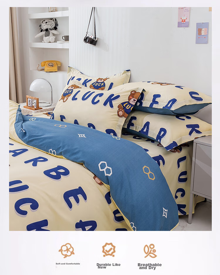 AVIVI 110g Washable Cotton Pillowcase + Pillow Set, Student Dormitory Hotel Home Use Pillow Core, Lucky Bear 4