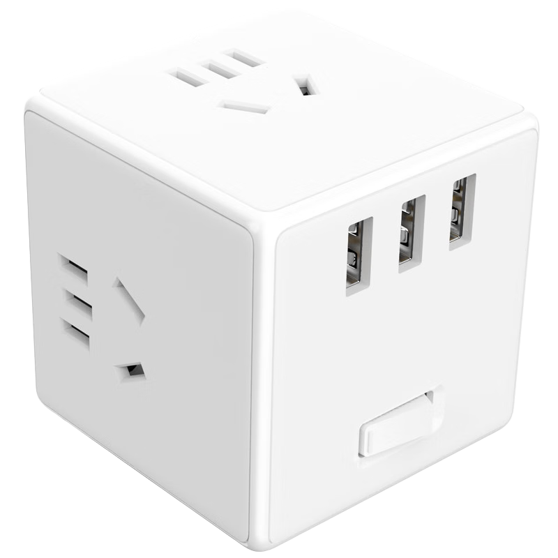MI Mijia Cube Converter/wireless USB Socket/power Strip/outlet Strip/power Bar/extension Cord with 3 USB Ports Compatible with MI Band 17/watch/Redmi K90