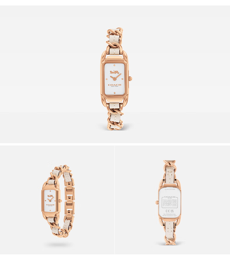 COACH CADIE Series Leather Strap Quartz Women's Watch 14504281, Khun Xue'er Style, Gift/giving 7