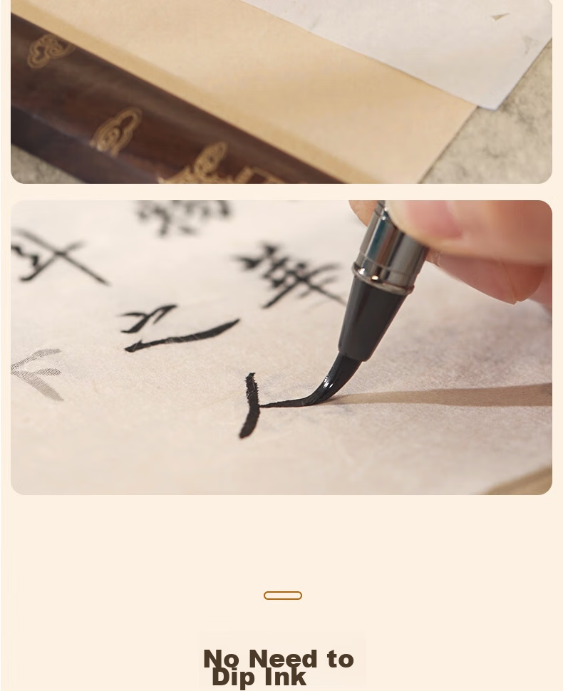 Deli Fountain Pen-Style Brush Pen for Calligraphy Practice, Small Regular Script, Refillable Ink, Replaceable Cartridge, Adult Beginner's Starter Kit, Calligraphy Copybook, Back-To Gift [Includes 18 Ink Cartridges] 5